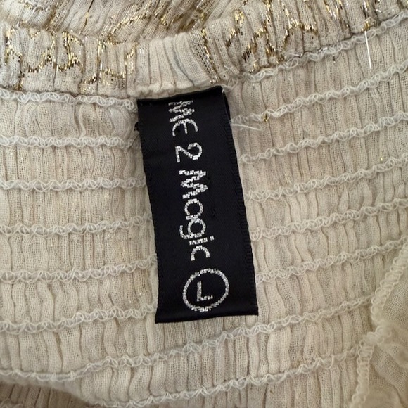 ME 2 Magic Maxi Dress Size L Fairy Boho Crochet Gold Cottage Festival Tiered - Picture 10 of 14